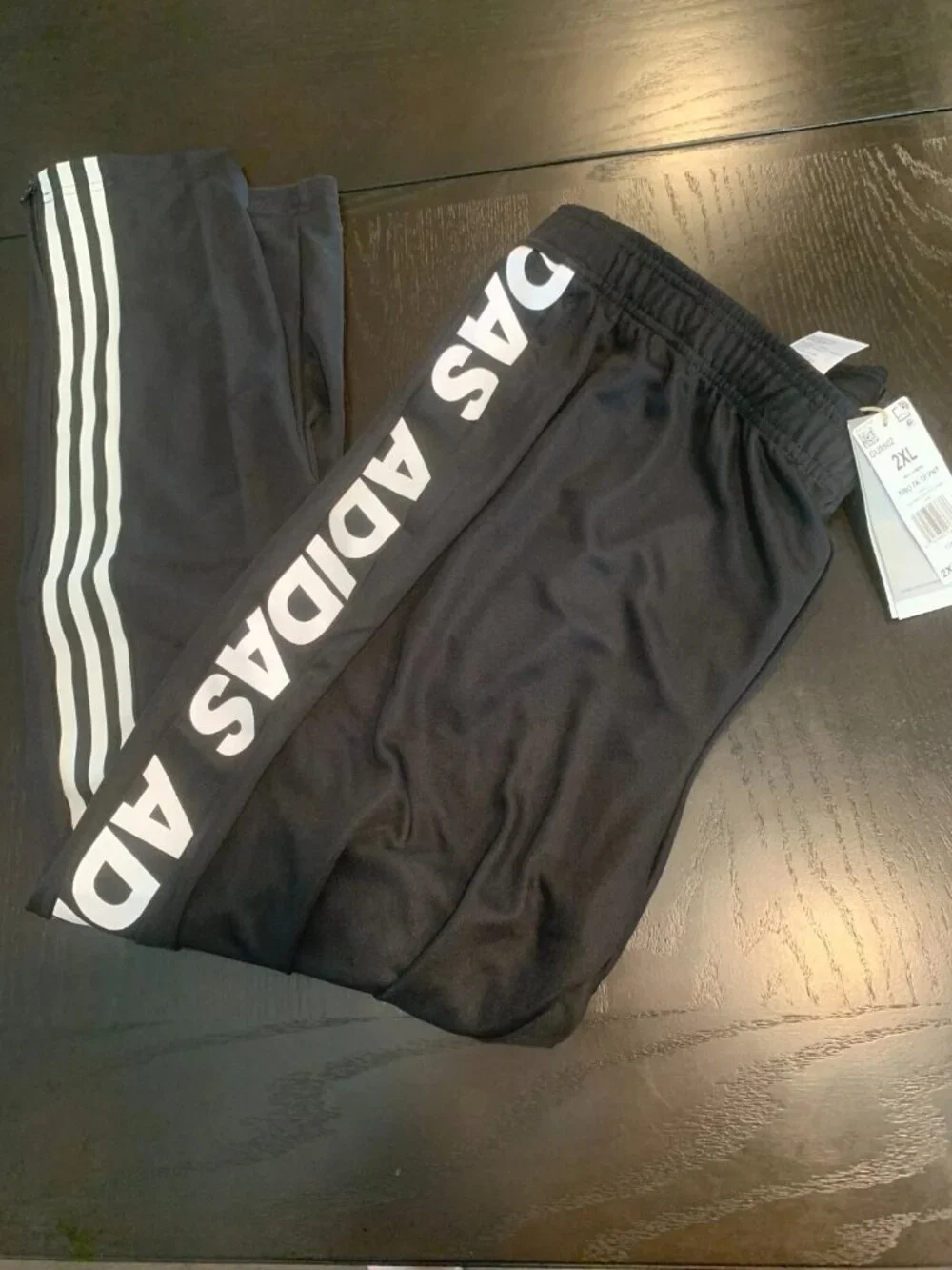 Adidas Men's Tiro Asymmetrical Tape Pants Black/White Size 2XL